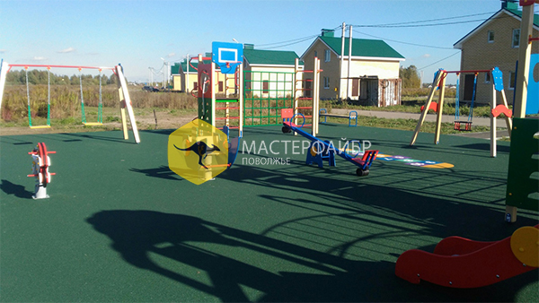 установка детской площадки и резинового покрытия МФ Поволжье